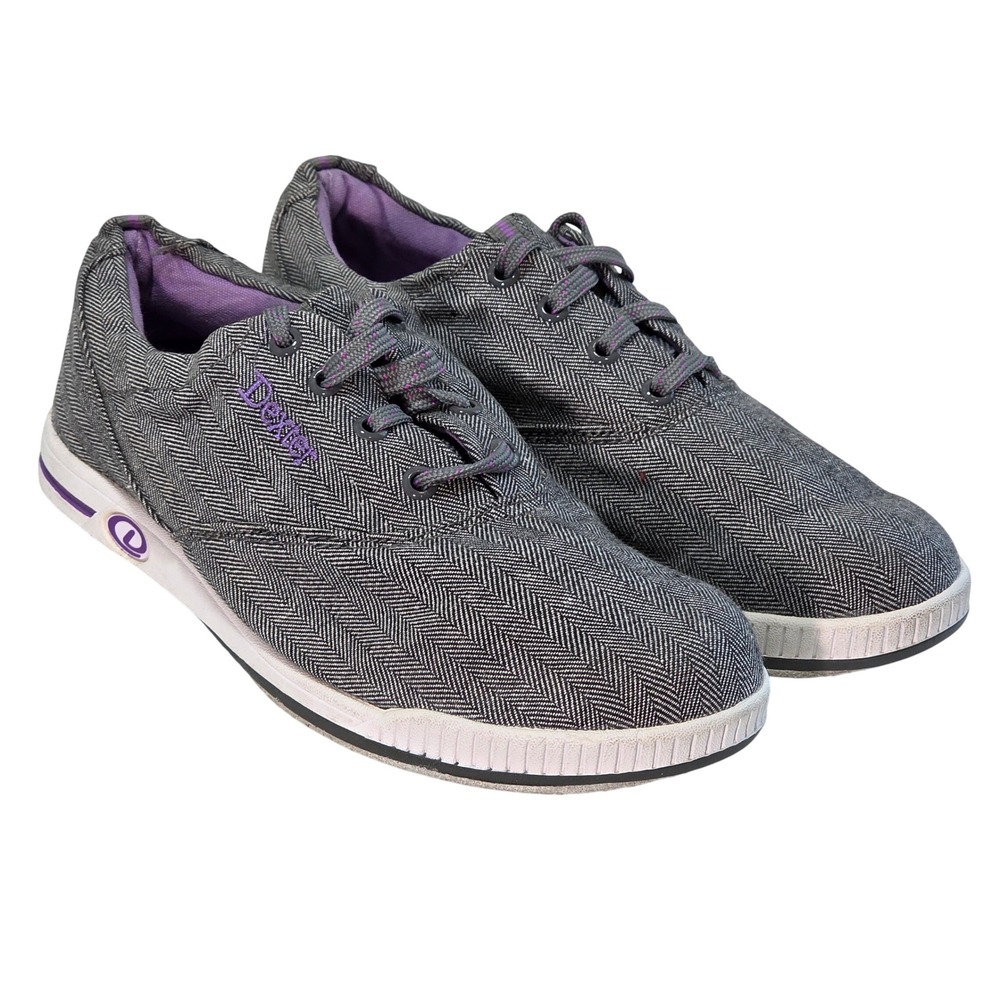Dexter Kerrie Herringbone Bowling Shoes B4271-5 Womens 7 M(B) Grey Purple Sporty
